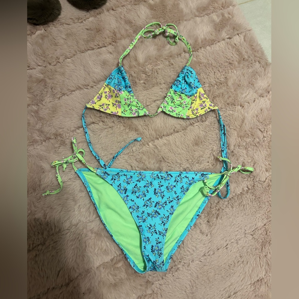 Hunter for Target Blue and Green Floral Bikini